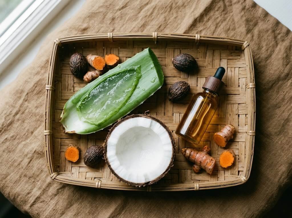 aloe vera combined with coconut oil and botanical ingredients