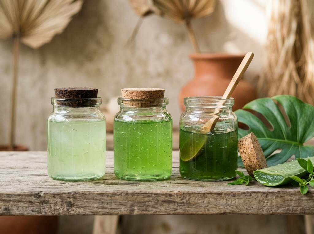 choosing quality aloe vera gel in glass jars