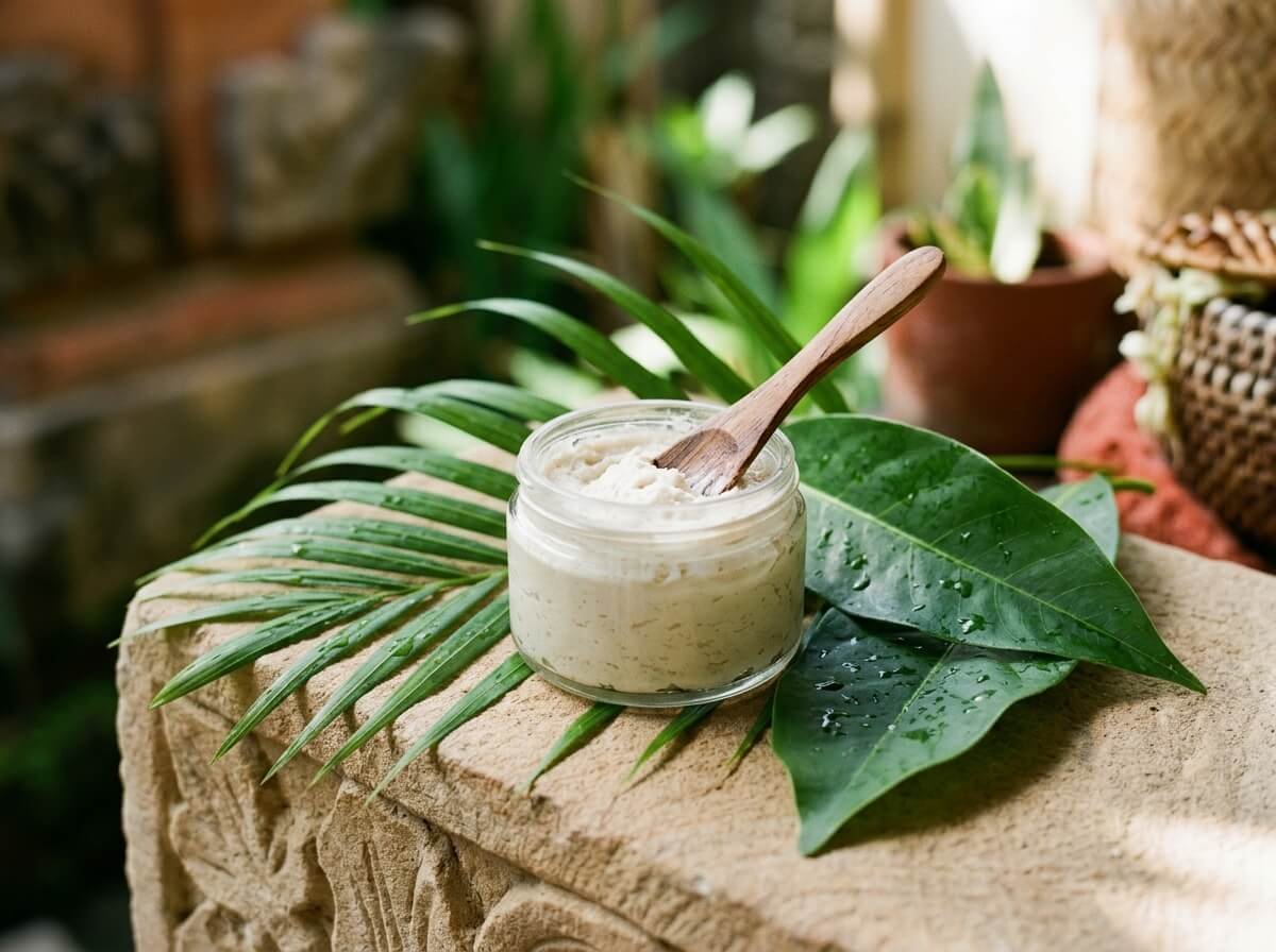 how to choose natural deodorant in glass jar on stone