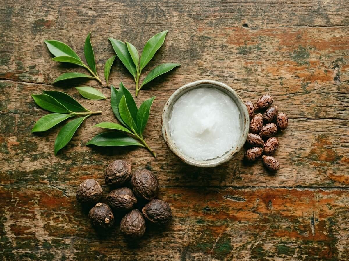 botanical ingredients for natural shampoo including tea tree and coconut oil