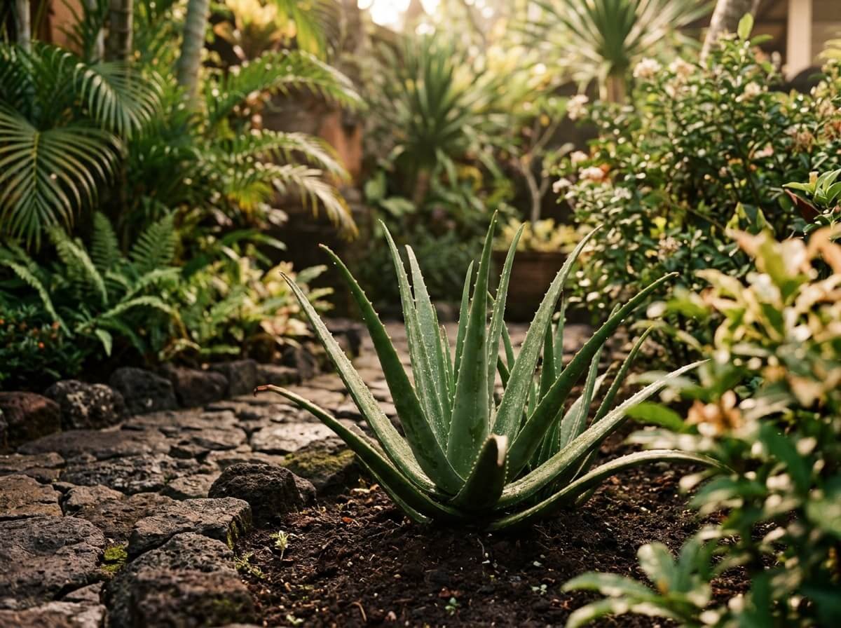 aloe vera plant in natural setting for daily skin ritual