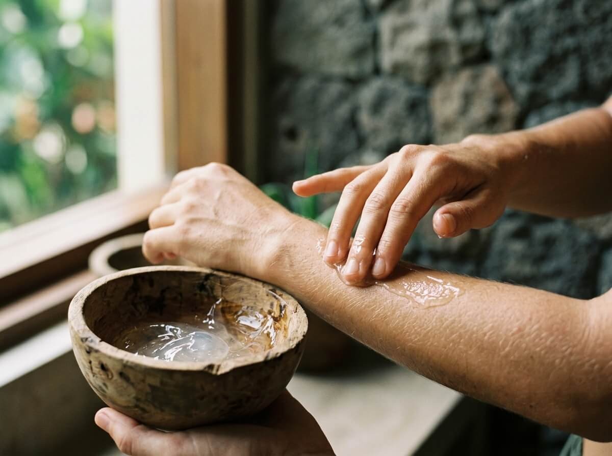 applying aloe vera gel to skin for different skin types