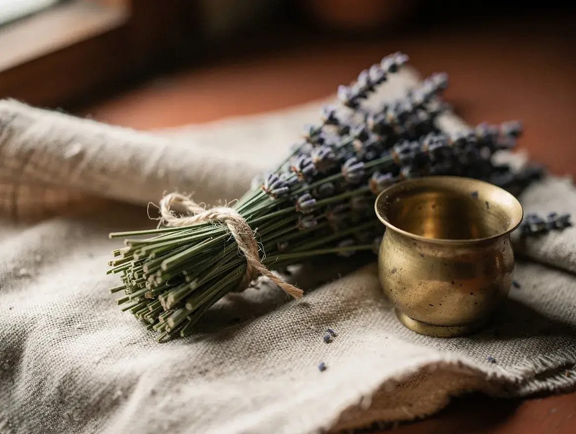 fresh lavender sprigs used in aromatherapy for calming anxiety