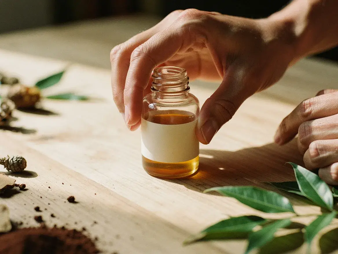 Reading a skincare ingredient label in natural light
