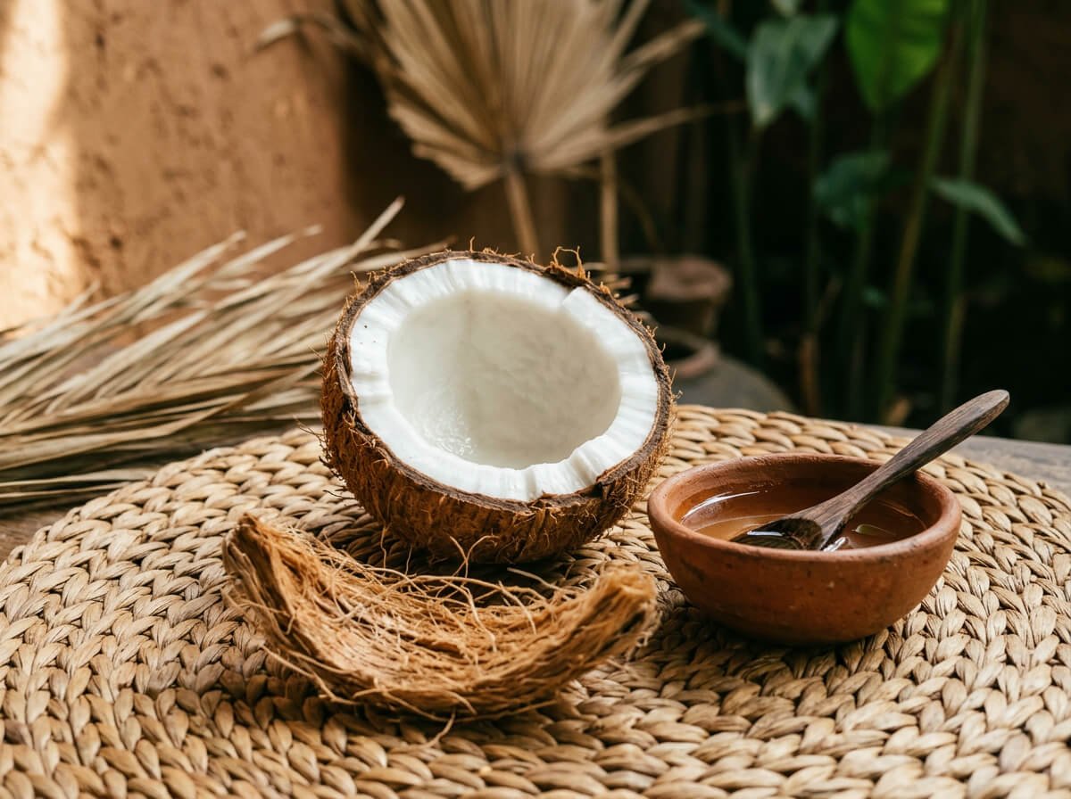 coconut oil penetrating the hair cortex