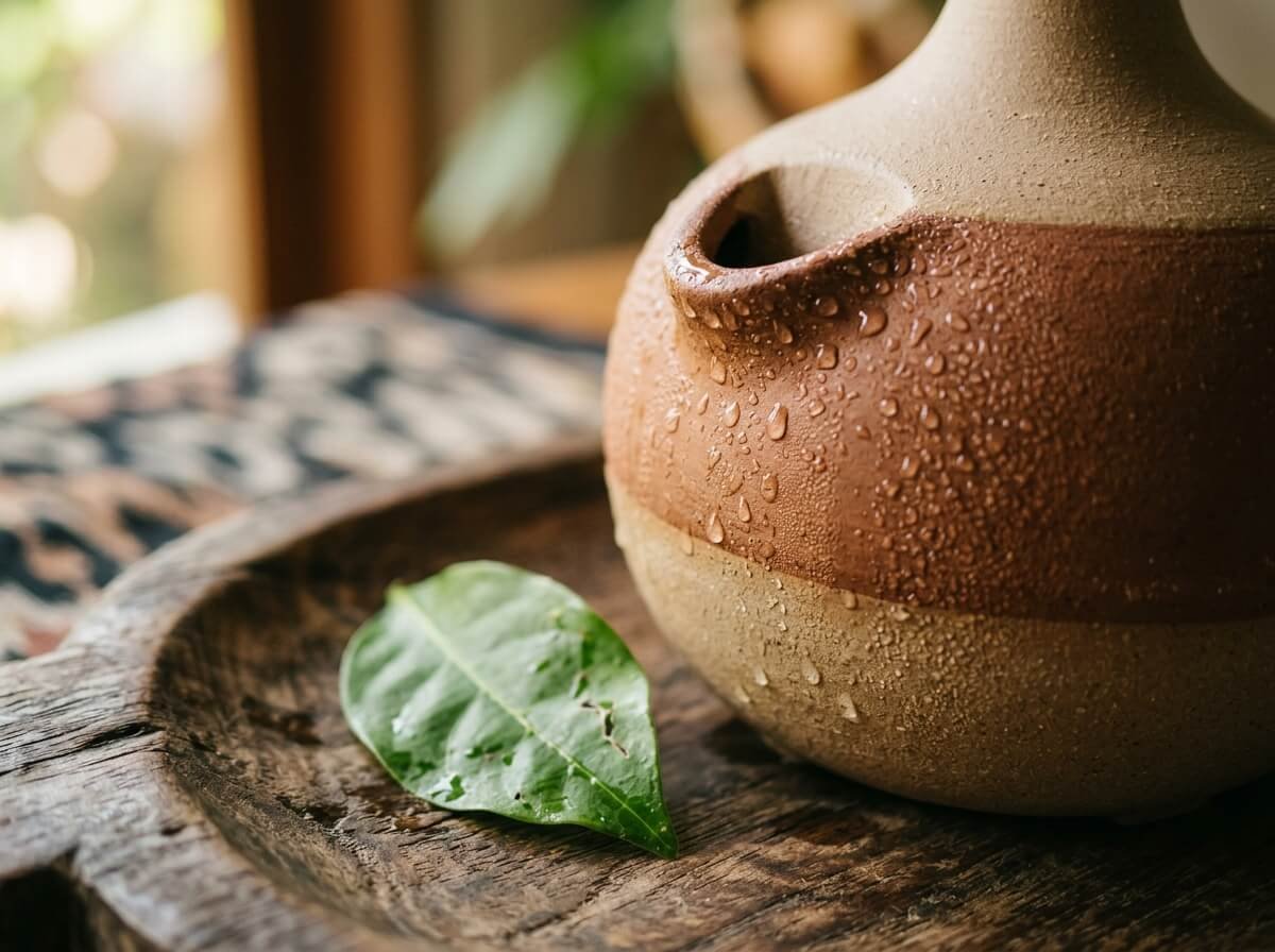 Ultrasonic diffuser mechanism creating fine water mist for aromatherapy