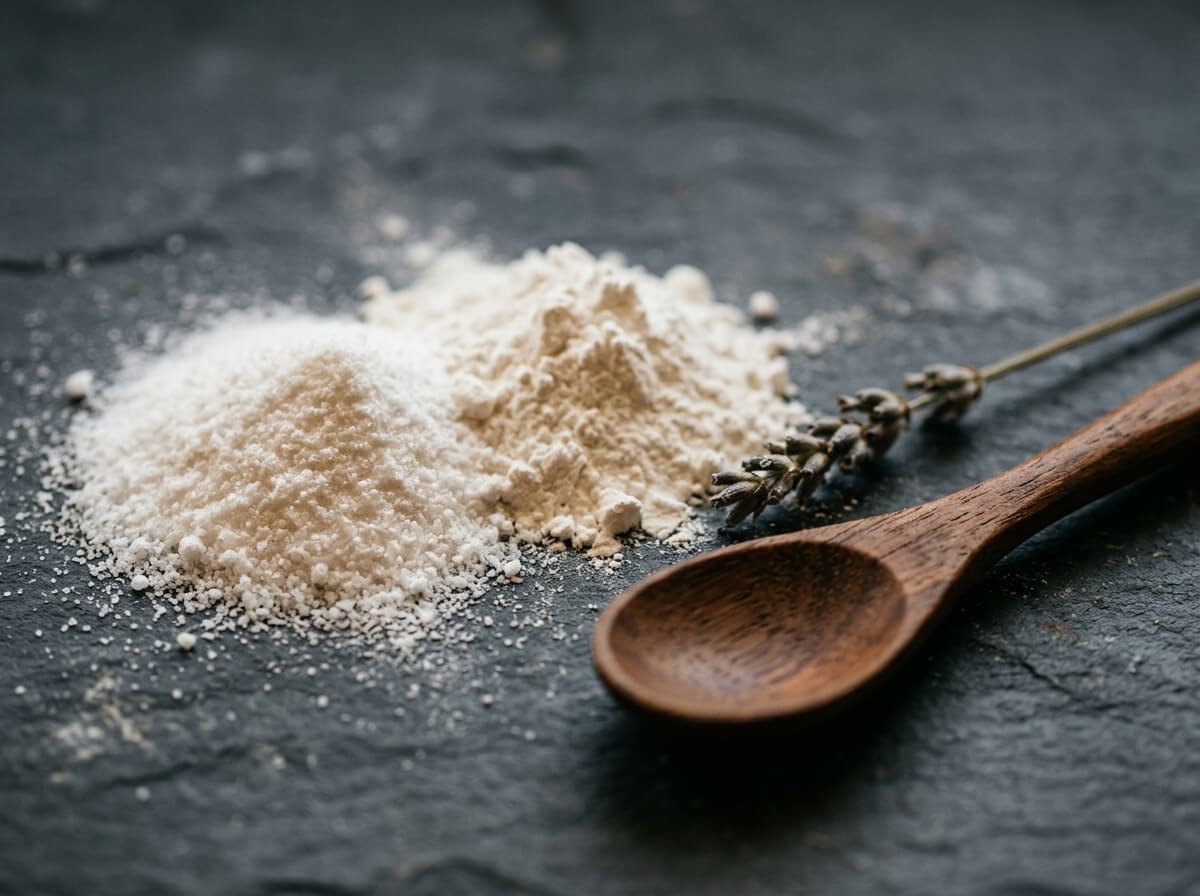 Arrowroot powder and baking soda, key ingredients in natural deodorant