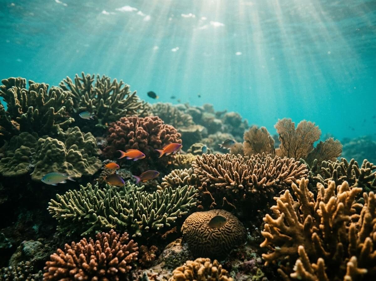 healthy coral reef in Bali protected by reef-safe sunscreen choices