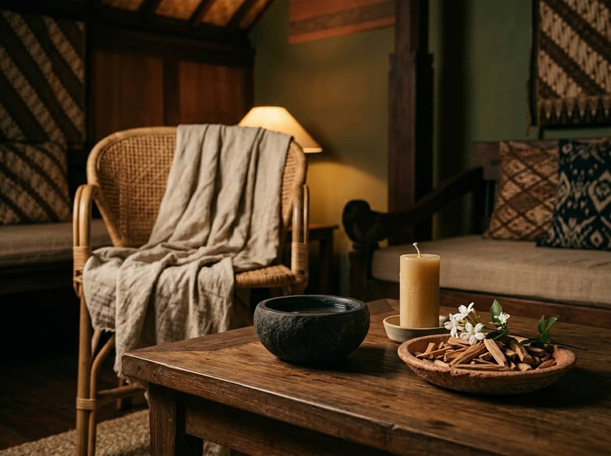 evening aromatherapy unwind ritual diffuser scene