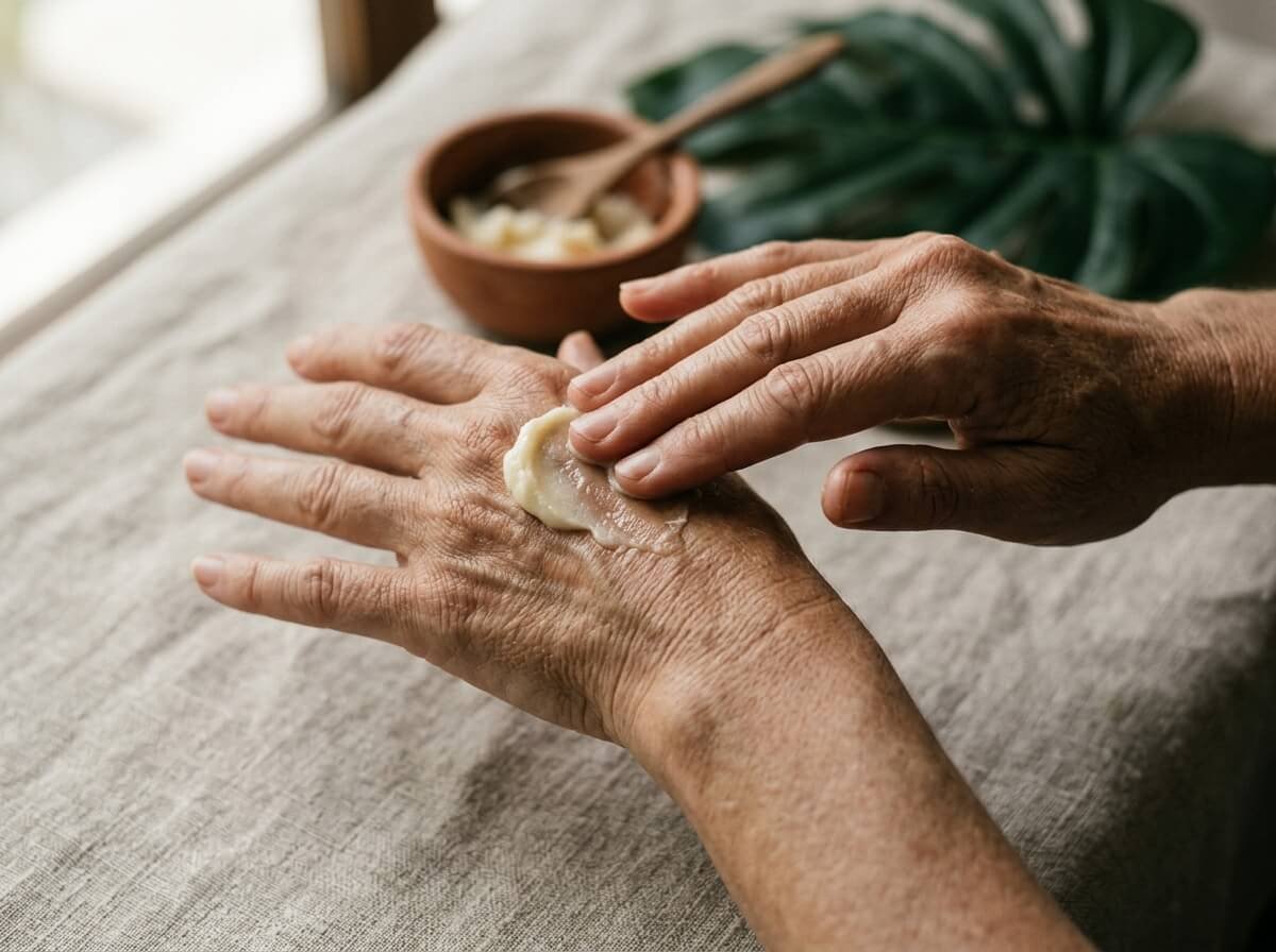 illipe butter melting on dry sensitive skin