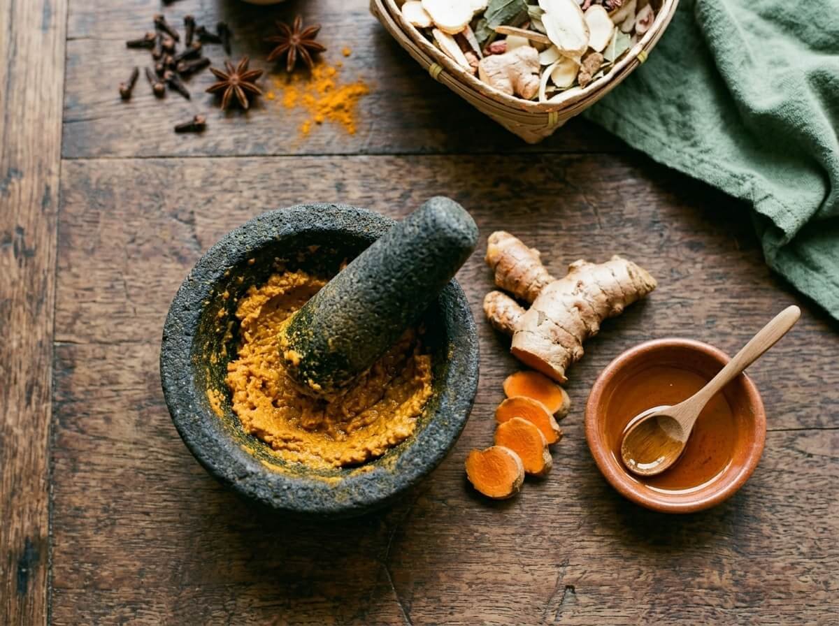 Turmeric root and oil illustrating the mechanism behind a natural retinol alternative