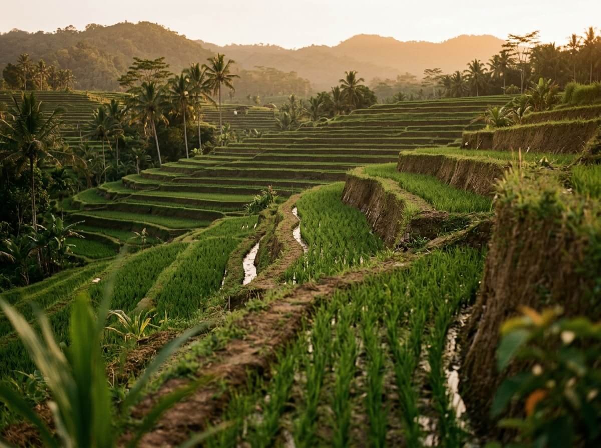 balinese highland rice terraces where the boreh tradition is rooted
