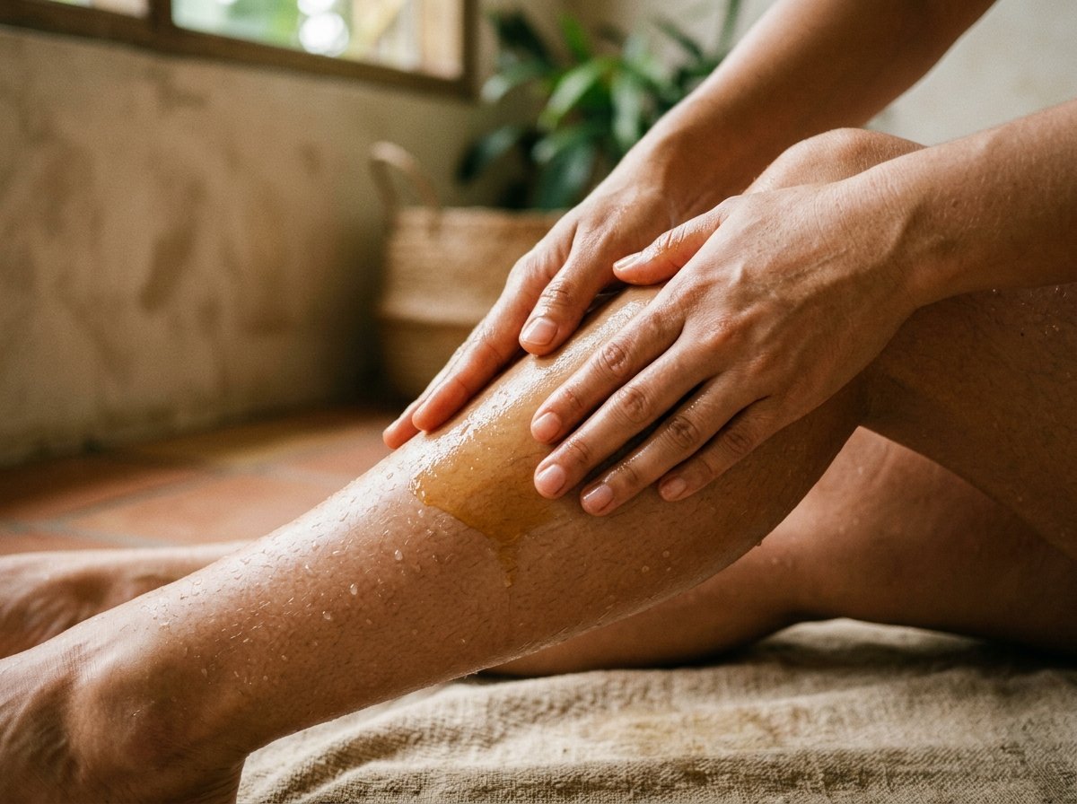 applying body oil to damp skin as a daily ritual