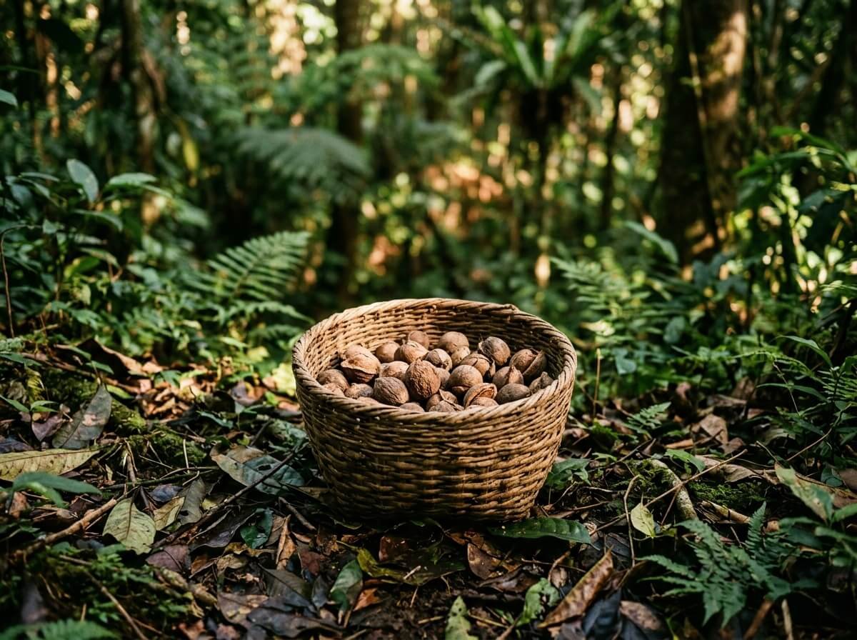 illipe nuts wild-harvested in the Kalimantan rainforest