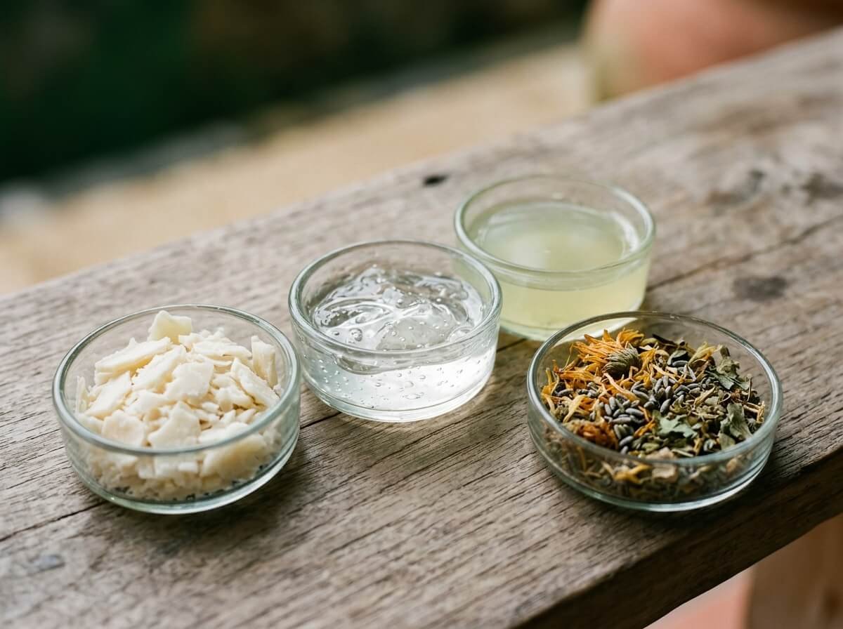 four families of body wash surfactants shown as natural materials