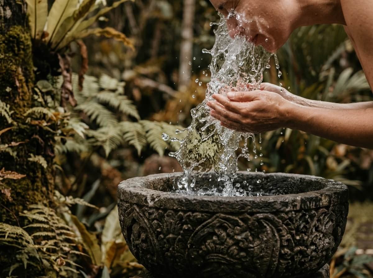 washing the face as a calm daily ritual