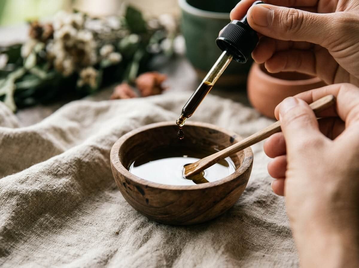 diluting patchouli essential oil into a carrier oil