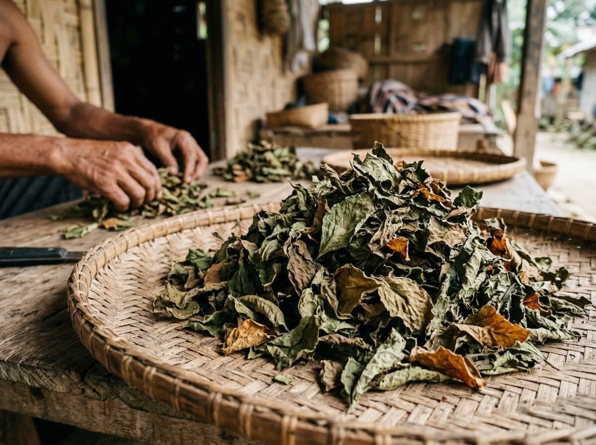 dried patchouli leaves harvested in Indonesia