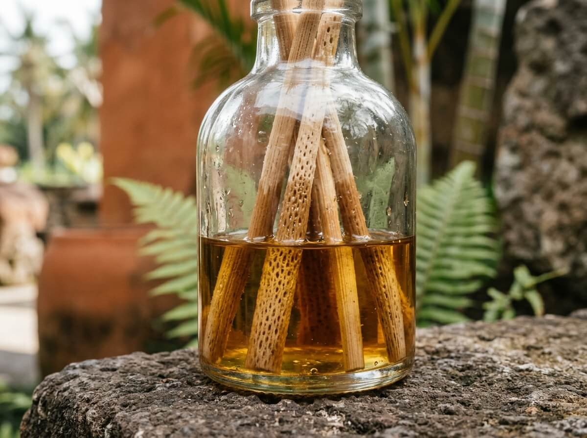 how a reed diffuser works, oil wicking up rattan reeds