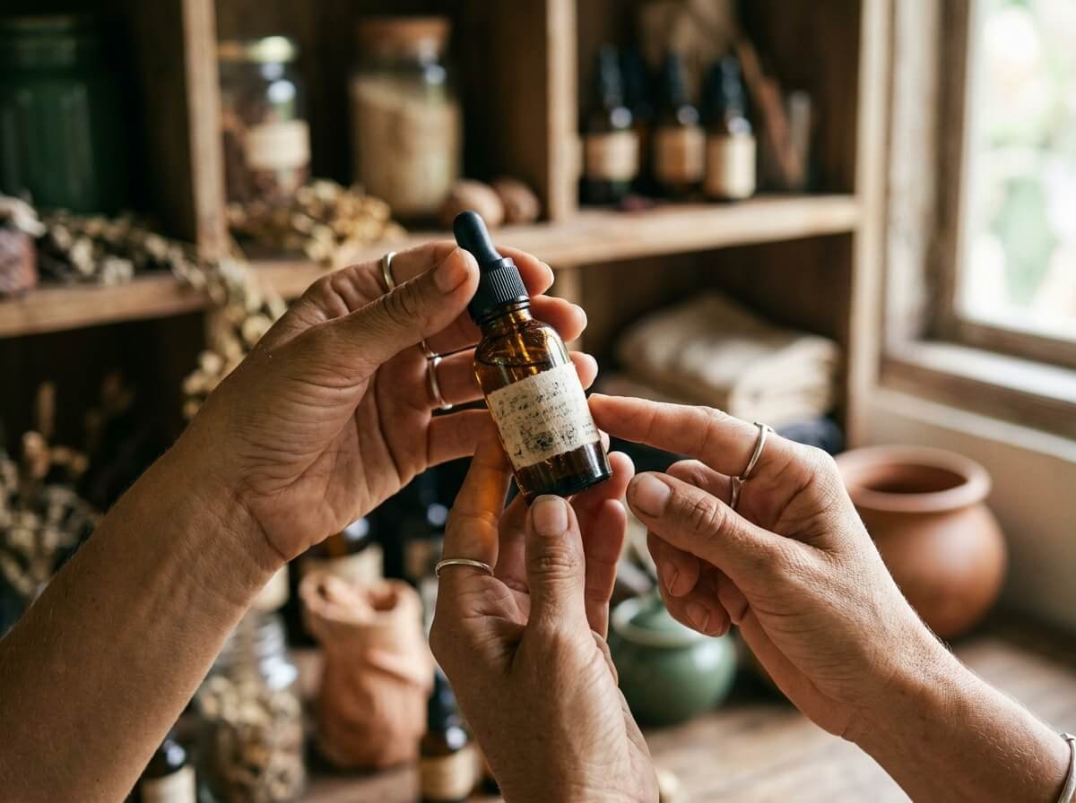 checking an authentic ylang ylang essential oil label