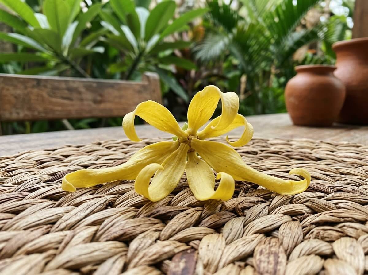 fresh ylang ylang flower, Cananga odorata, the kenanga blossom