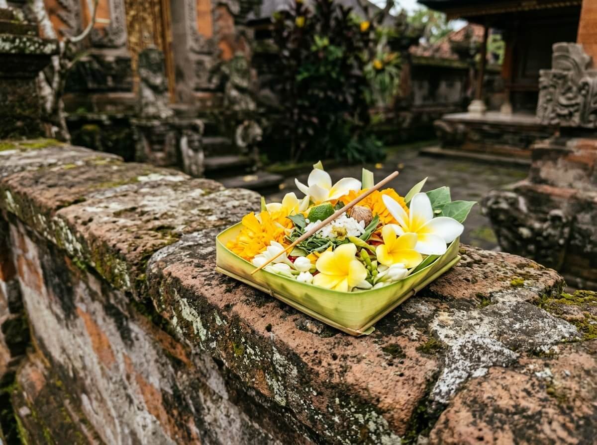 kenanga flowers in a Balinese canang sari offering
