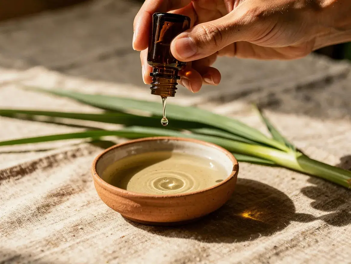 diluting citronella essential oil into carrier oil for safe use