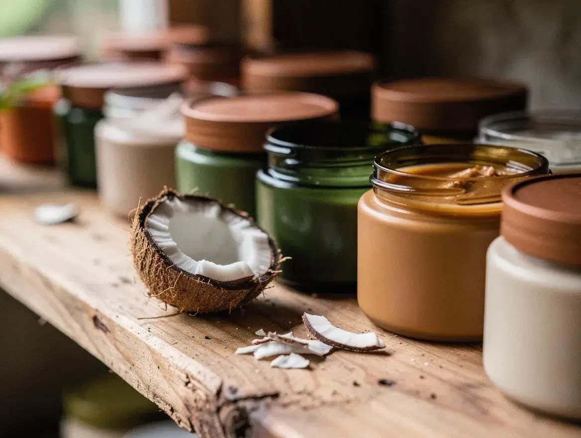 Coconut oil in natural lotions and body butters