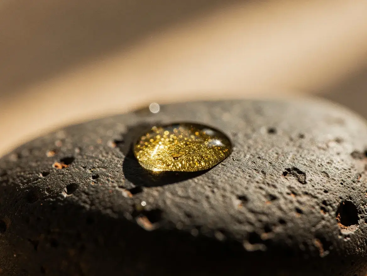 botanical face oil droplet absorption skin texture