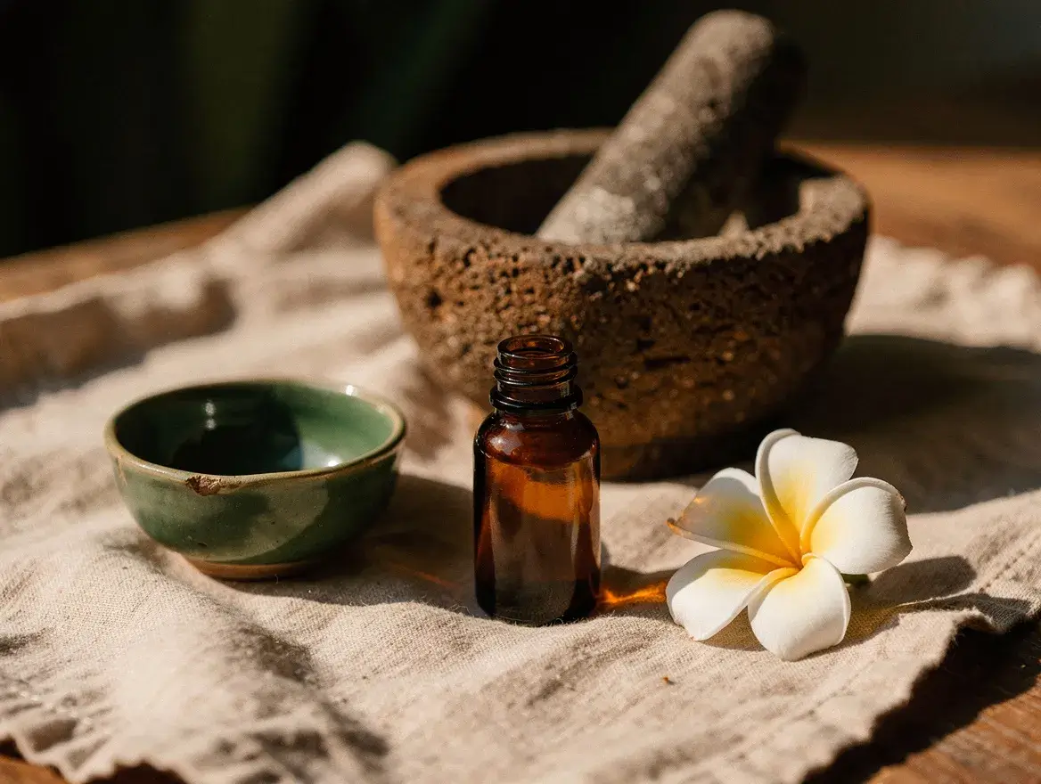 morning facial massage ritual with natural face oil