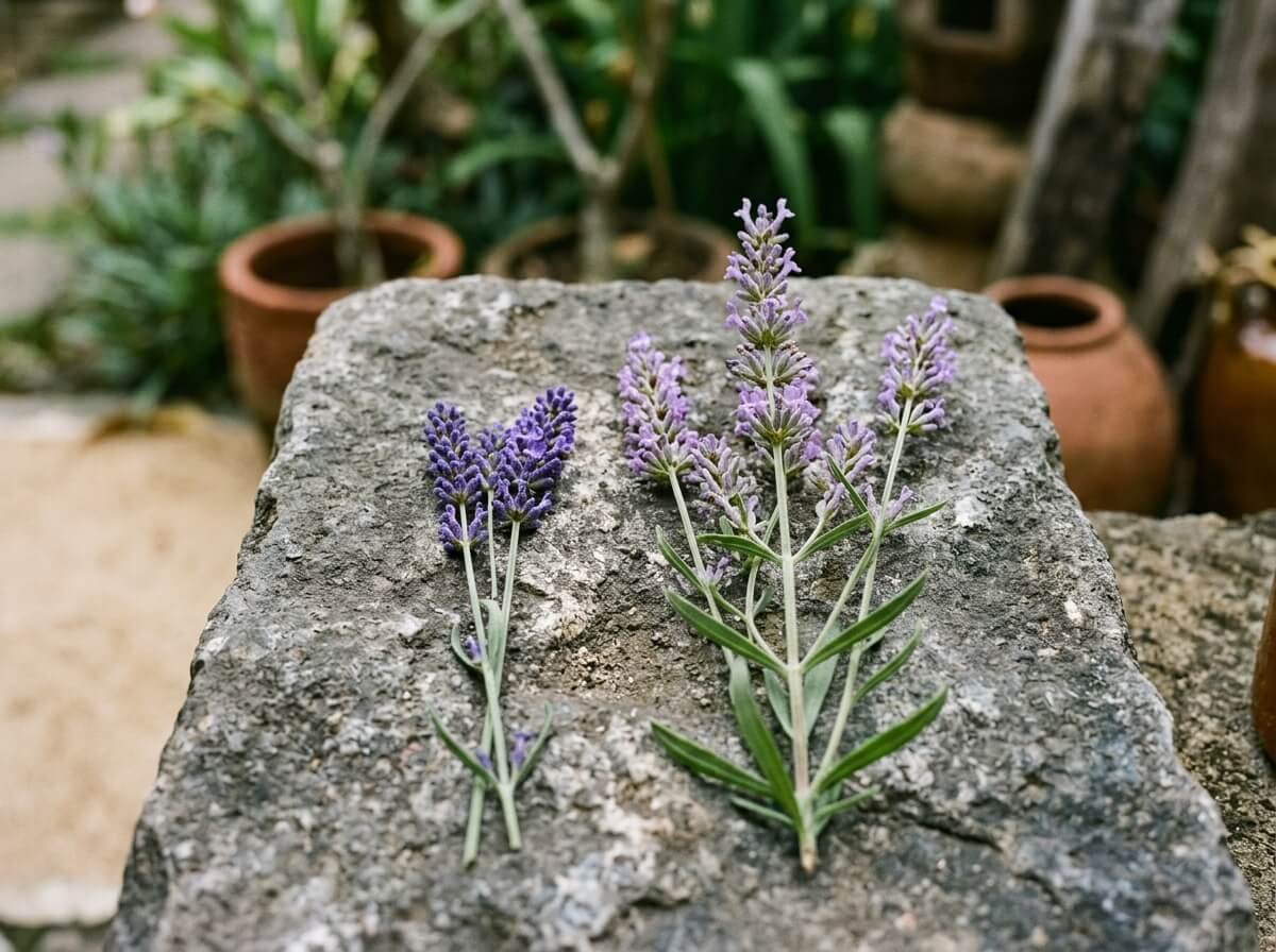 true lavender versus lavandin plants compared side by side