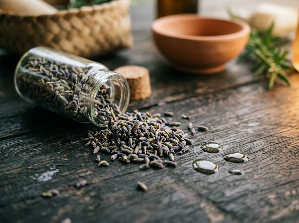 lavender buds and the linalool rich oil they yield