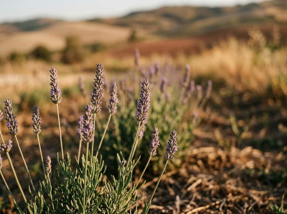 lavender growing in a temperate climate field