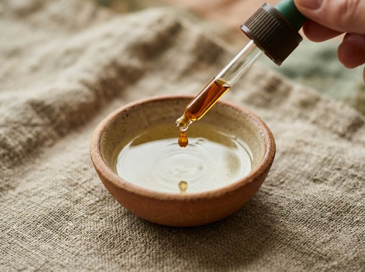 diluting essential oils in carrier oil before use on muscles