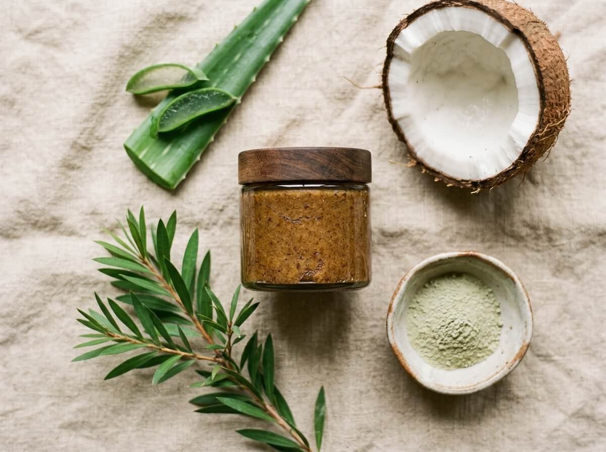 natural face scrub with botanicals for different skin types