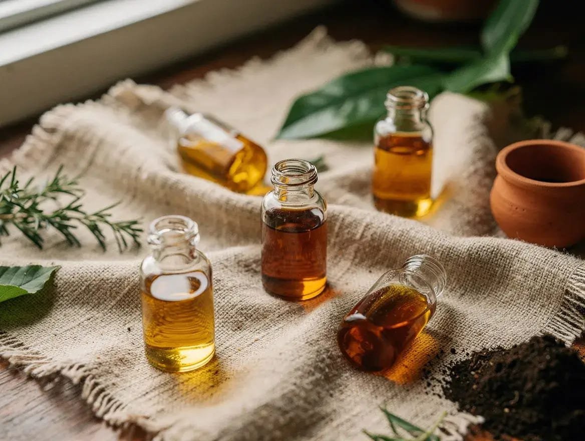 botanical face oils including essential fatty acids for skin barrier
