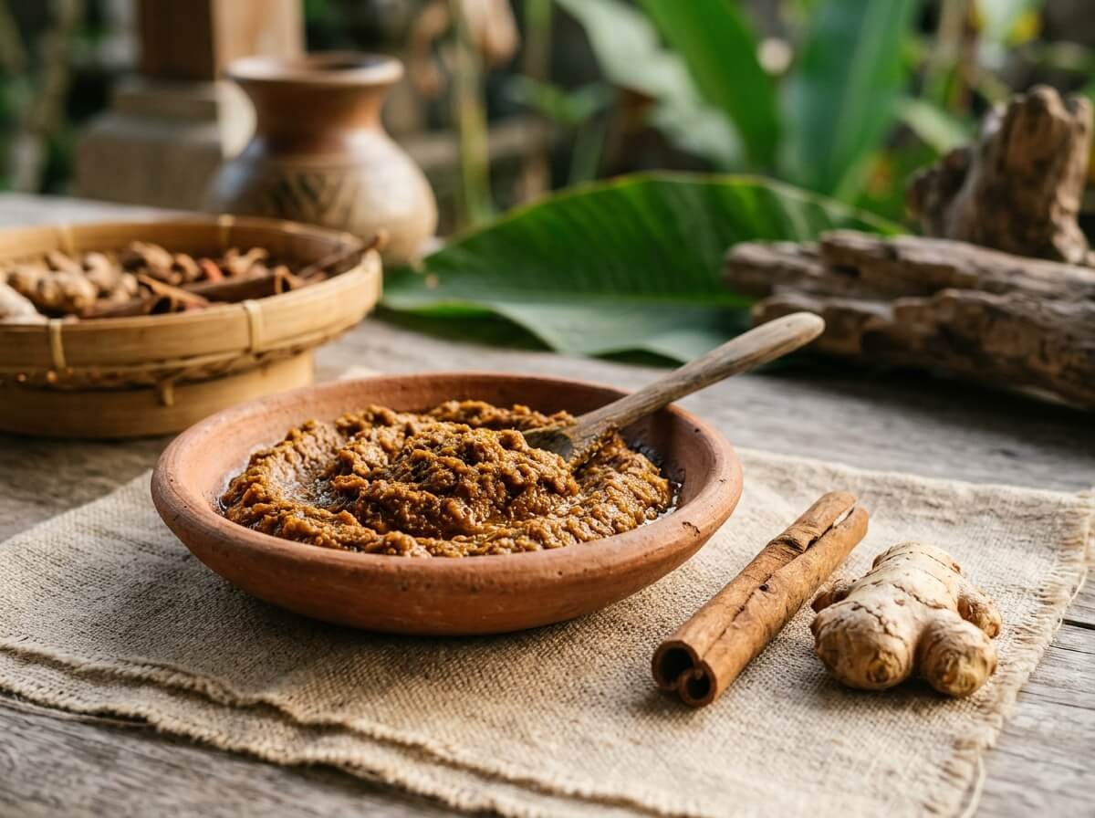 warming spice paste used in a traditional boreh body wrap