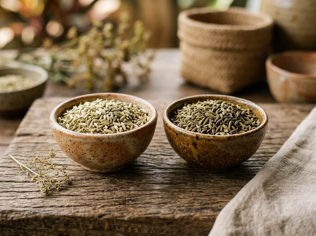 sweet fennel seeds compared with bitter fennel seeds