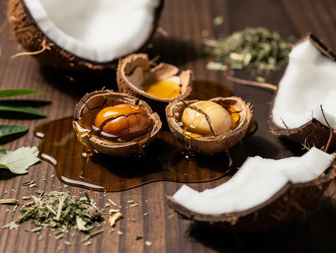 kukui nuts and coconut oil ingredients for natural hair oil