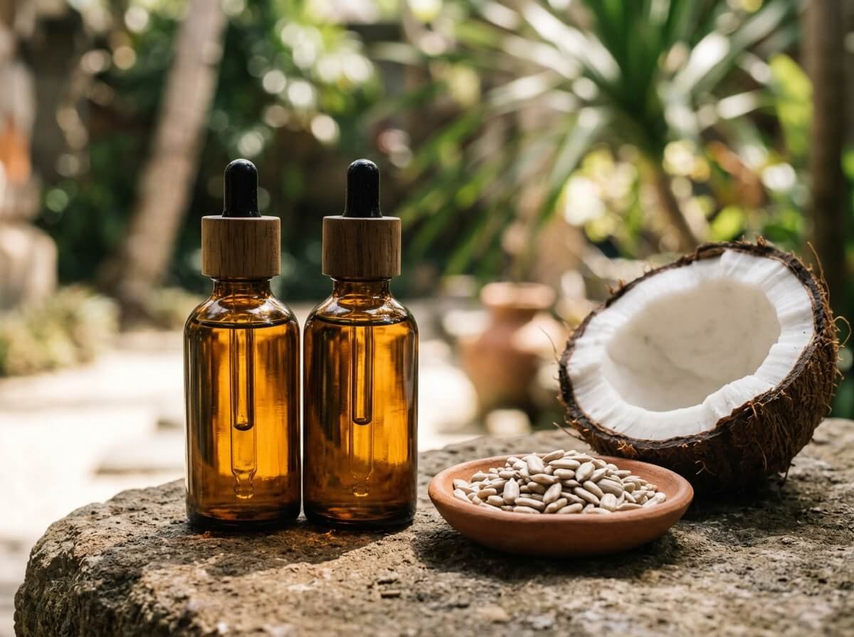 Comparing seed oils and Balinese botanical oils side by side
