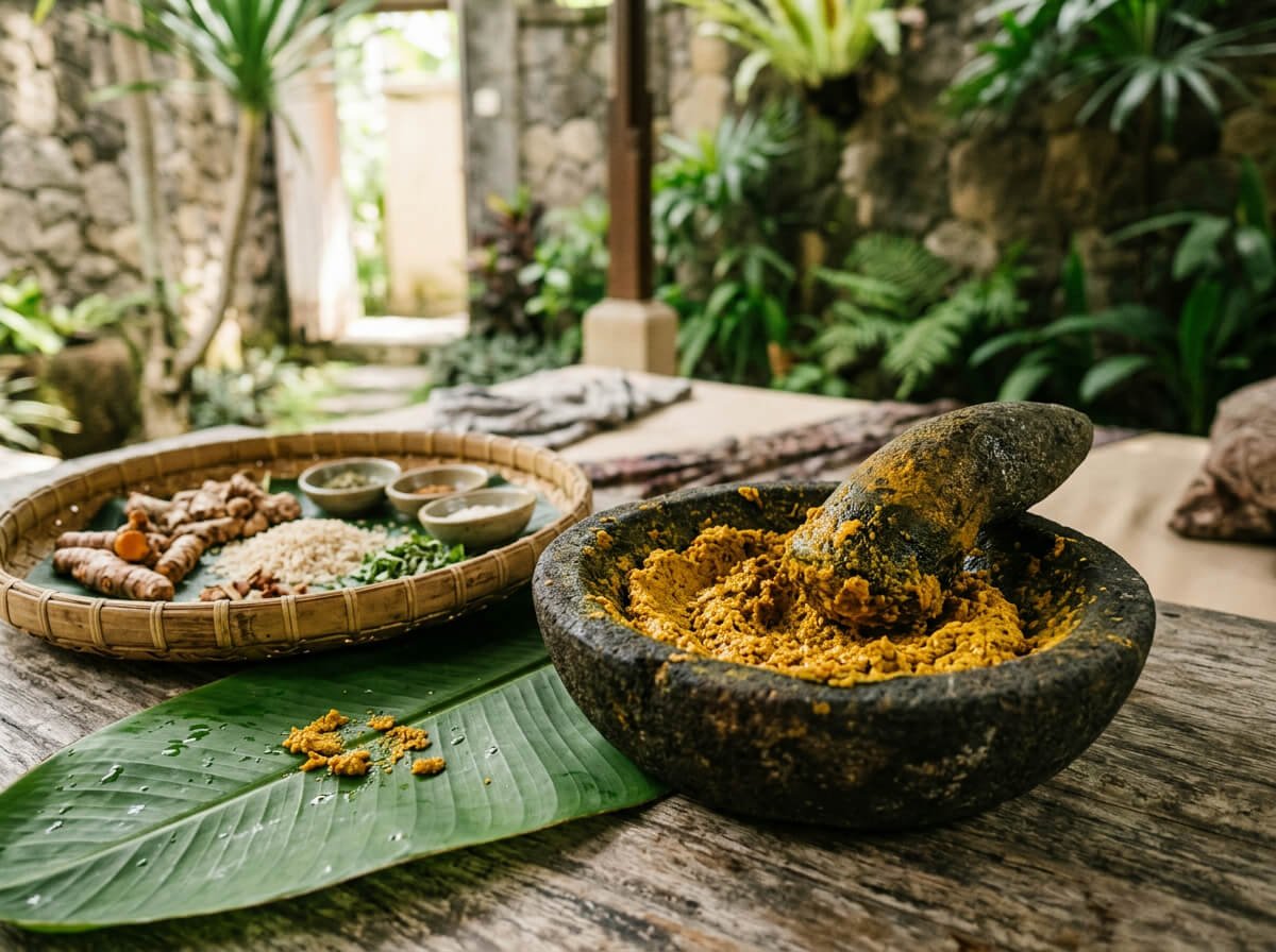 Balinese lulur ritual gentle exfoliation for underarm skin care