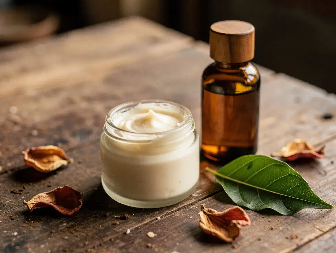 Utama Spice Bali botanical formulation ingredients on wooden surface