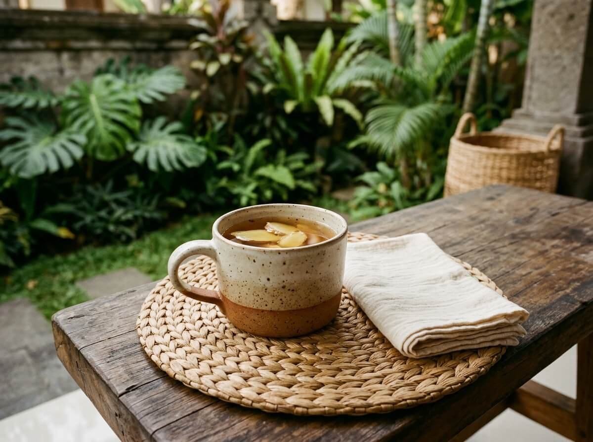 A mug of ginger tea, the jahe warmth of Indonesian postpartum tradition