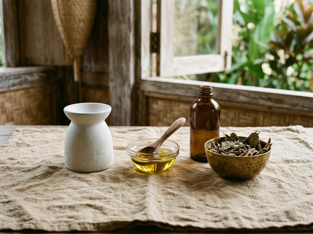 Diffuser, carrier oil, and a closed bottle showing three routes of essential oil use