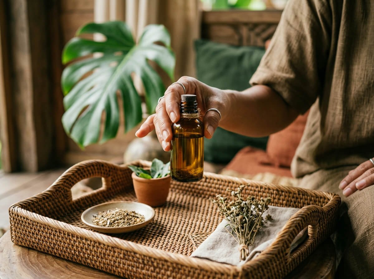Balinese botanical oil used to soothe sensitive underarm skin