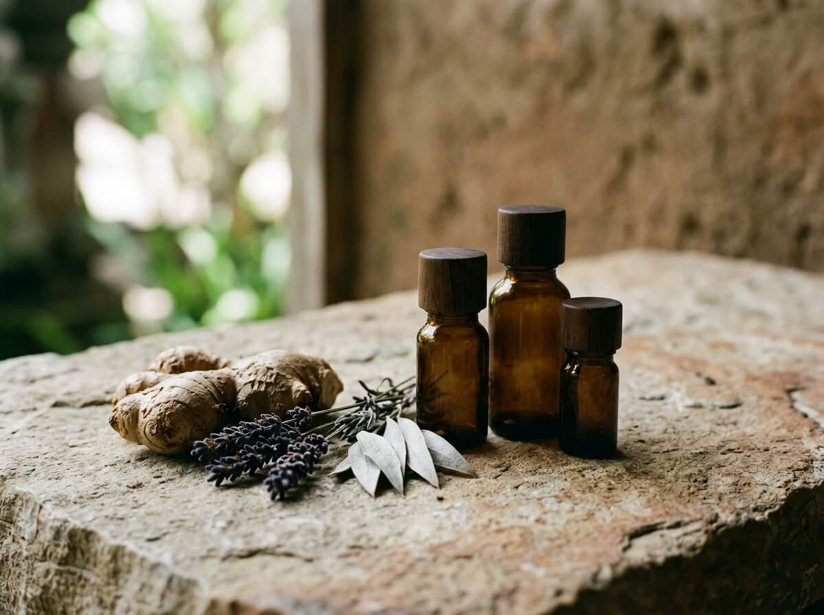 Ginger, cajeput, and lavender, the warming and calming oils for cramp care