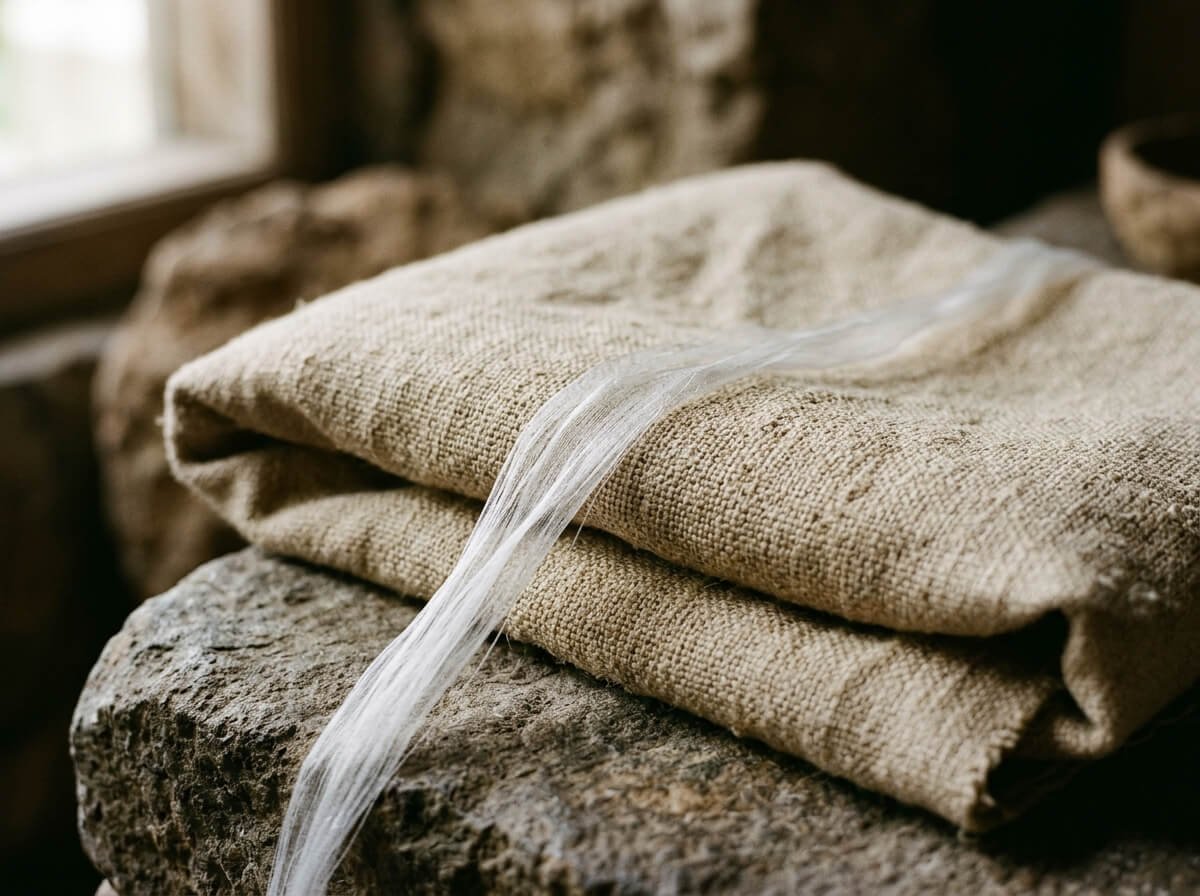 Sheer silk beside heavy canvas, showing how thin eye-area skin compares with the rest of the face