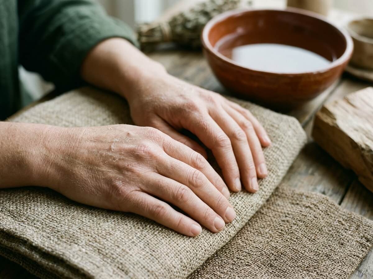 Dry, tight hands showing signs of a damaged skin barrier